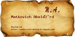 Matkovich Abelárd névjegykártya